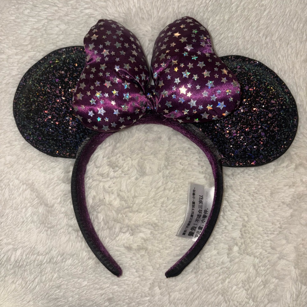 Disney Purple and Black Minnie Mouse Ears Headband